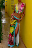 Tropical Print Halter Set
