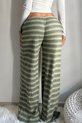 Striped Wide-Leg Casual Pants