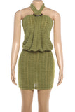 Draped Halter Casual Dress