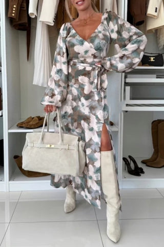 Floral Wrap Casual Dress