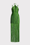 Fringe Layered Evening Dress