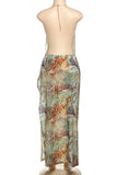 Floral Print Halter Maxi Dress