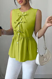 Bow Accent Sleeveless Tank Top