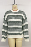 Striped Ribbed Knit Sweater