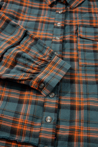 Plaid Long-Sleeve Distressed Shirt