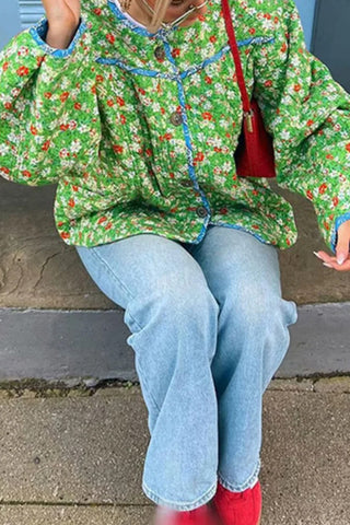 Patchwork Button-Front Coat