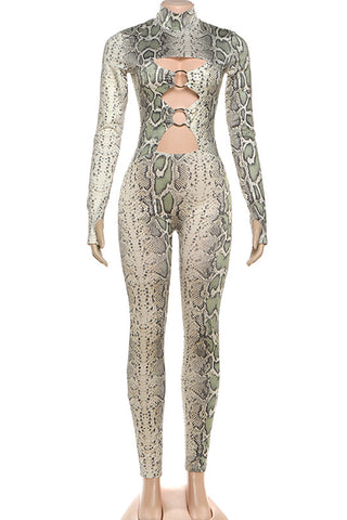 Snakeskin Patterned Jumpsuit