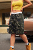 Camo Print Elastic Waist Casual Shorts