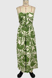 Strapless Tropical Jumpsuit