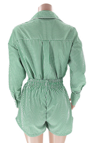 Striped Shirt and Short Set