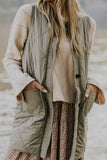 Quilted Longline Vest with Pockets