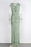 Crochet Fringe Cover-Up Dress
