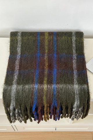 Plaid Fringed Scarf