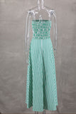 Strapless Striped Maxi Dress