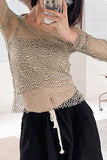 Mesh Overlay Long-Sleeve Top