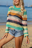 Vibrant Striped Crochet Top