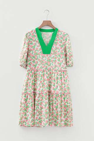 Ruffled Floral Casual Dress