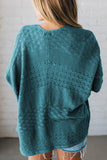 Hollowed Knit Open Front Cardigan