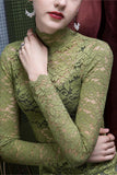Elegant Lace Long-Sleeve Blouse