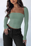 Off-Shoulder Long Sleeve T-Shirt