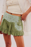 Patterned Pleated Casual Shorts
