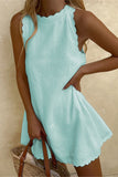 Scalloped Hem Sleeveless Casual Dress