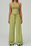 Halter Neck Wide-Leg Pants Set