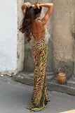 Strappy Zebra Print Maxi Dress