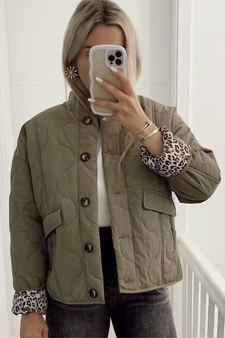 Quilted Button-Up Jacket