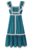 Striped Ruffle A-Line Dress