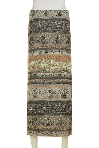 Elegant Patterned Maxi Skirt