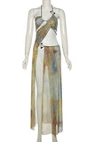 Tie-Dye Cutout Vacation Dress