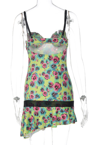 Floral Asymmetrical Casual Dress