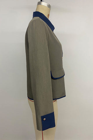 Contrast Decorative Flap Pocket Jacket
