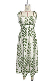 Leaf Print Maxi Casual Dress