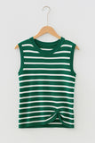 Striped Sleeveless Knit Tank