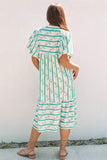 Striped Puff Sleeve Midi Dress