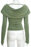 Off-Shoulder Ruched Blouse