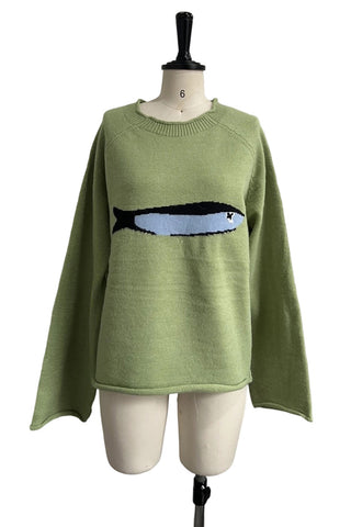 Graphic Fish-Pattern Sweater