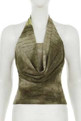 Draped Neckline Halter Tank Top