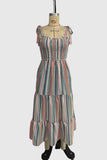 Striped Ruffle Casual Dress