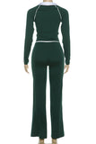 Stylish V-Neck Flared Pants Set
