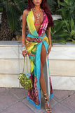 Tropical Print Halter Set