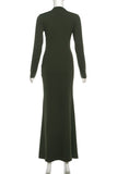 Elegant Full-Length Draped Evening Dress