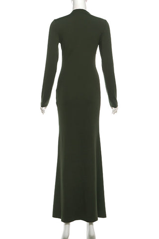 Elegant Full-Length Draped Evening Dress