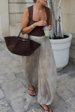Floral Wide-Leg Casual Pants