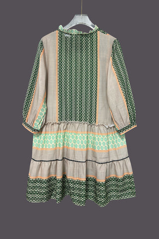 Patterned Bohemian Casual Dress