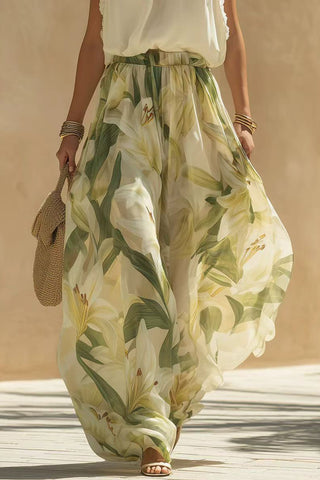 Halter Neck Floral Pants Set