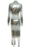 Elegant Wrap Casual Dress