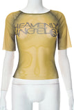 Graphic Sheer Short-Sleeve Top